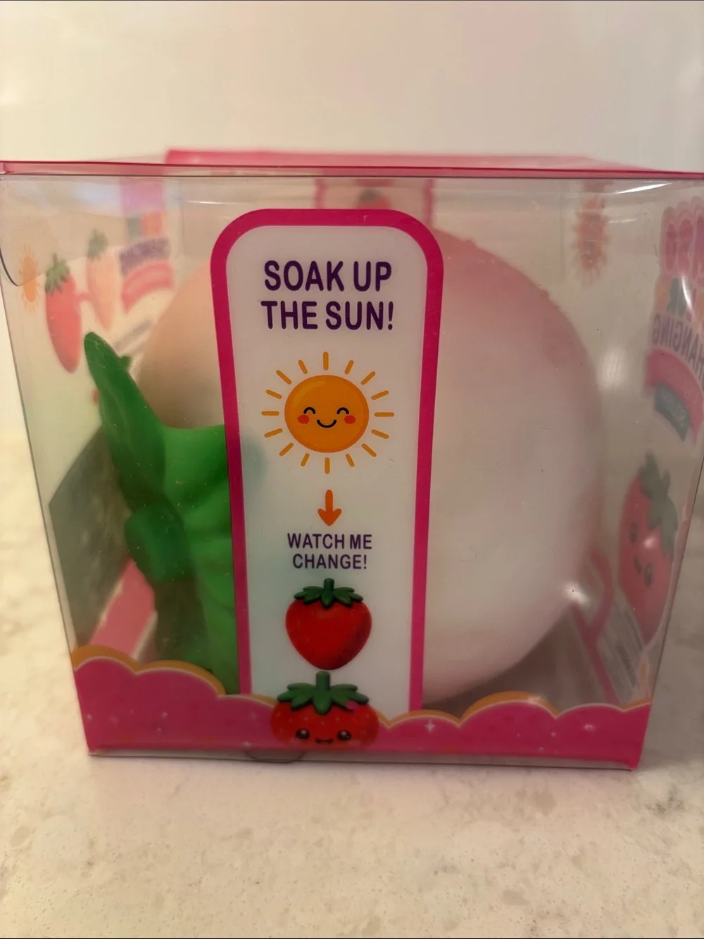 Jumbo Color Changing Strawberry Squishy Toy - White/Pink NWT Rare